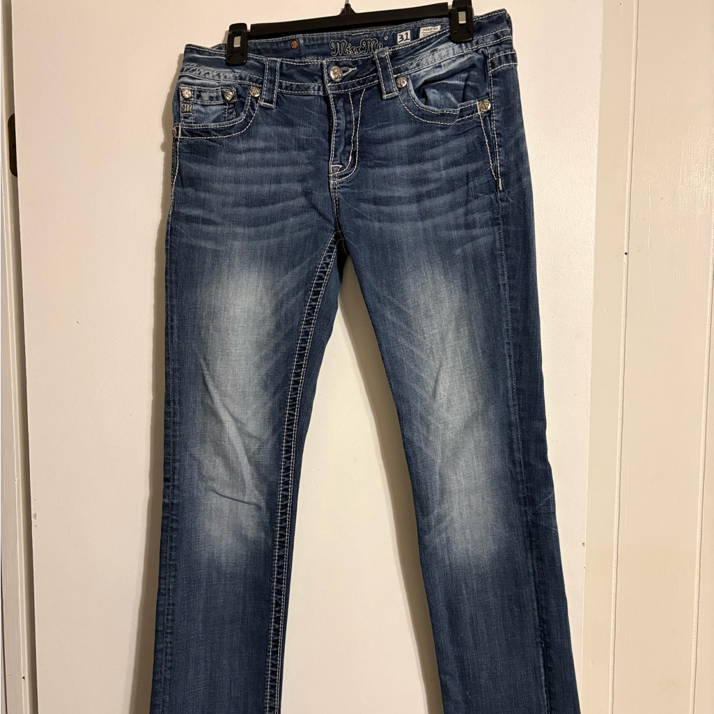 2 Pair Miss Me Medium Blue Straight Leg Jeans